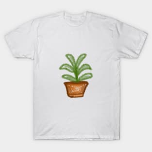 green leaves with pot watercolor design T-Shirt